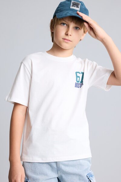 DeFacto Oversize Fit Crew Neck Printed Short Sleeve T-Shirt Boys I6729A826Hs