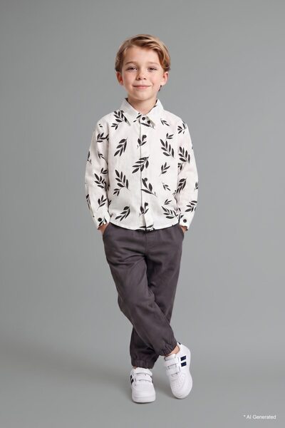 DeFacto 2-Piece Set Patterned Shirt Pants Baby Boy G7107A526Sp