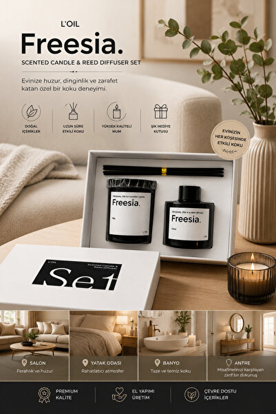 loil Fragrance Kokulu Mum ve Çubuklu Oda Kokusu Seti