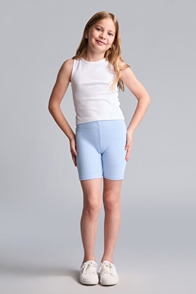 DeFacto Short Ribbed Light Blue Leggings for Girls I1270A826Sm