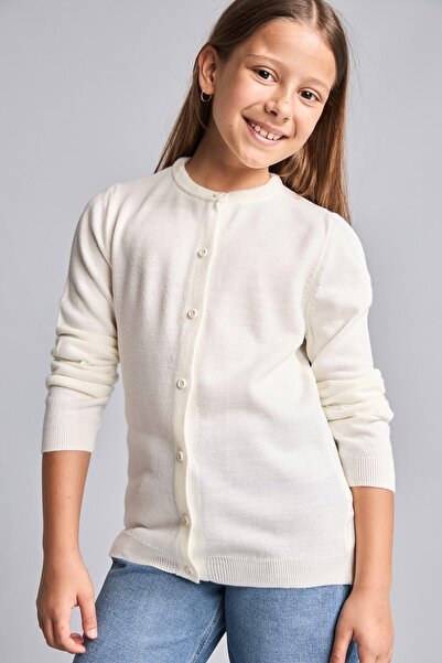 DeFacto Crew Neck Buttoned Basic Cardigan Girls H8488A826Au