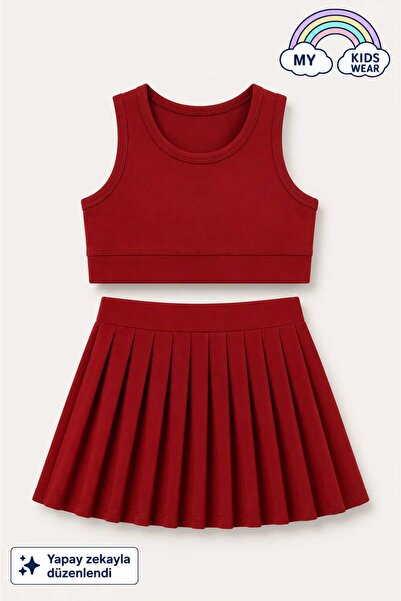My Kids Wear Kız Cocuk Sort Eteklı Mayo Takımı 4 -14 Yas 11900