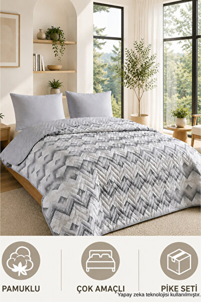 ELY PARKER Double Pique Double Sided Quilted Pique and Bedspread Set – 200X23...