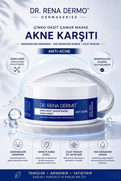 Dr. Rena Dermo Dr.Rena Dermo Mud Mask AntiAcne Çinko Oksit Çamur Maske Karşıt...
