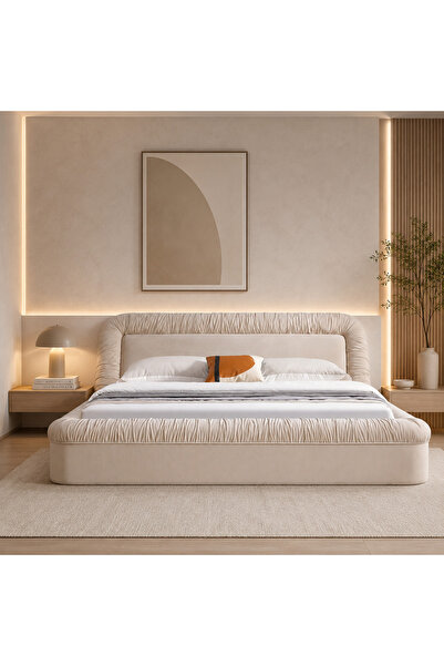 Highpoint سرير من هاي بوينت بتصميم خشبي متين مع تبطين خارجي, 120 × 200 سم ,با...
