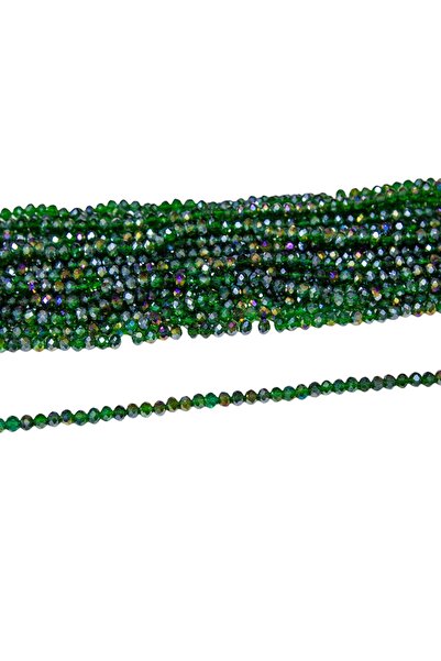 Serhat Aksesuar ve El İşçilik 6 mm Khaki Green Crystal Glass Beads 1 Strand -...