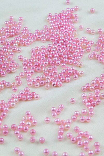 Serhat Aksesuar ve El İşçilik 4 mm Şeker Pembe Tonu Plastik İnci Boncuk Akses...