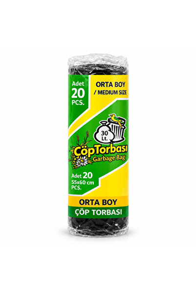 Broken Stone Orta Boy Çöp Torbası Siyah 55 x 60 cm 1 Paket Dayanıklı Ev ve İş...