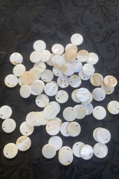 Serhat Aksesuar ve El İşçilik 12 mm Side Drilled Mother of Pearl Beads (35 Pieces)