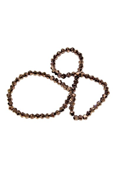 Serhat Aksesuar ve El İşçilik 4 mm Dark Copper Pyramid Crystal Glass Beads 1 ...