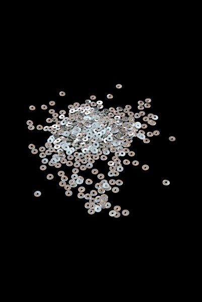 Serhat Aksesuar ve El İşçilik 4,5 mm Gümüş Ortadan Delikli Metal Pul Payet (3...