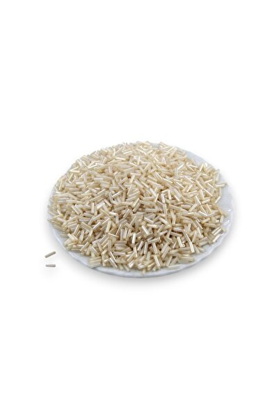 Serhat Aksesuar ve El İşçilik 6x2 mm İnci Krem Boru Boncuk 100 Gr