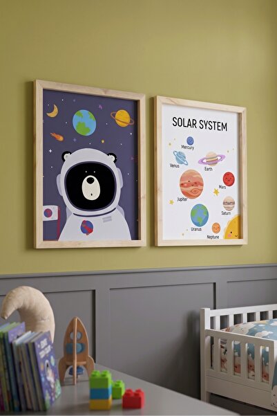 Wooden Factory Solar System Themed Painting Set of 2 for Kids