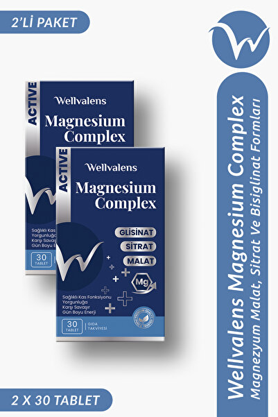 Wellvalens Magnesium Complex İkili Paket 60 Tablet | 3 Form Magnezyum (Sitrat...