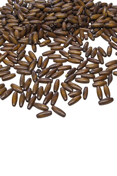 Serhat Aksesuar ve El İşçilik 12 Mm Arpa Kahverengi (22X6 MM) Ahşap Boncuk 50...