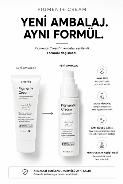 OMORFİA Cilt Beyazlatıcı, Leke Karşıtı Aydınlatıcı Glutatyon İçerikli Bakım Kremi 50 ml