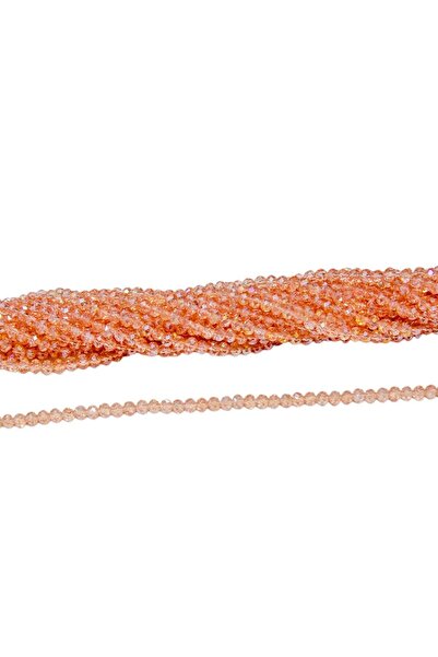 Serhat Aksesuar ve El İşçilik 4 mm Salmon Flattened Crystal Glass Beads 1 Str...
