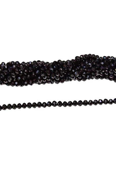 Serhat Aksesuar ve El İşçilik 6 mm Black Crystal Glass Beads 1 Strand - (80-8...