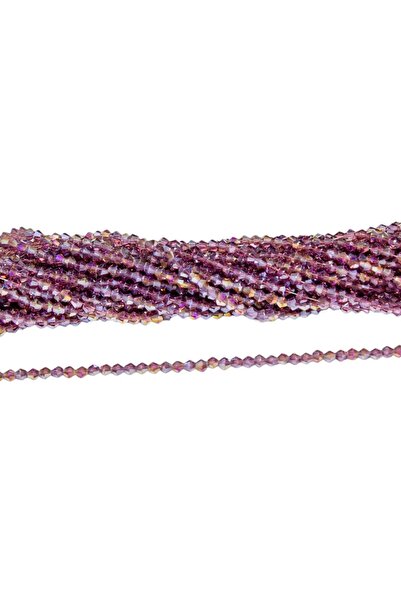 Serhat Aksesuar ve El İşçilik 4 mm Light Plum Pyramid Crystal Glass Beads 1 S...
