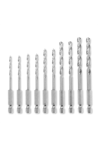 Einhell Orijinal S-CASE 10 parça metal matkap ucu seti (HSS 4241 çelikten yapılmış, E 6.3 sap, 135°