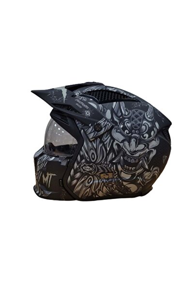 MT Kask Mt Street Fıghter Sv Hellısh B2 Mat Siyah-Gri