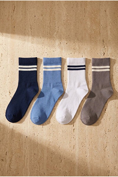 Katia&Bony Pack of 4 Striped Men's Sports Socks
