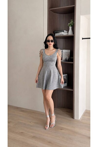 VERYMODA Ασημένιο φόρεμα με γκλίτερ |   VMD0676