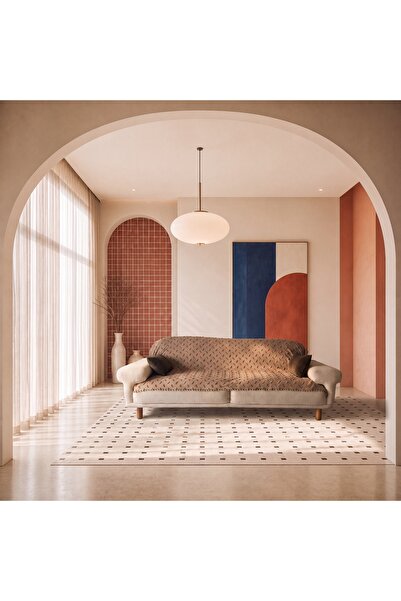 Hisar Home Бохемска ризирана покривка за диван с пискюли и помпони, 190x220 с...