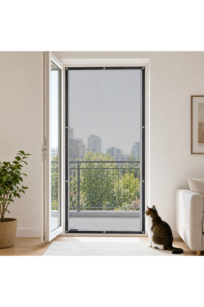 ERİKMANN Kedi Sinekliği 80 x 220 cm Dayanıklı Pet Tülü Vidalı