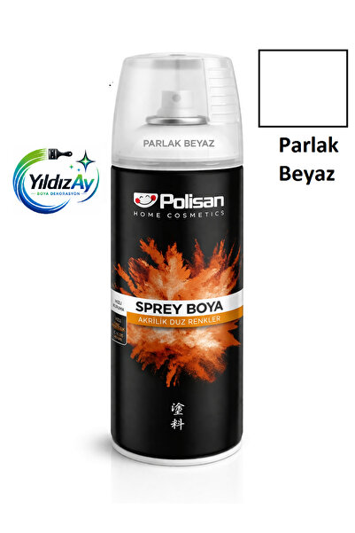 Polisan Parlak Beyaz Sprey Boya 400 ml | Akrilik | Hızlı Kuruma | Metal Ahşap...