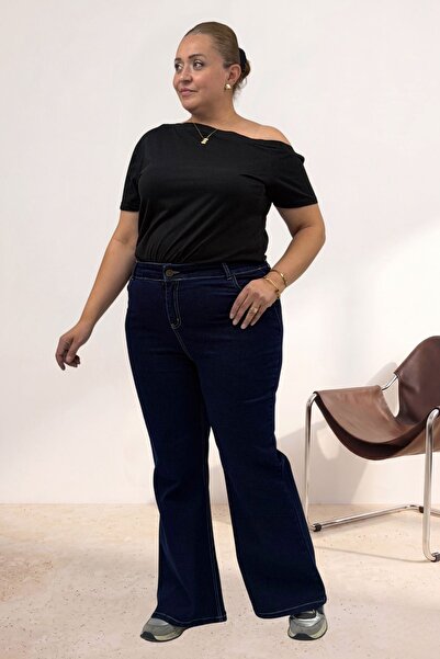 Eslina 5061 Jeans with Stitching Detail - Navy Blue