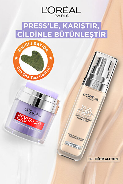 L'Oreal Paris Revitalift Filler Pressed Jar Nemlendirici Krem + True Match Ba...