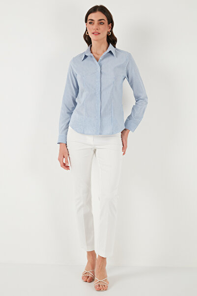 Lela Pamuklu Slim Fit Klasik Yaka Çizgili Gömlek GÖMLEK 6777423
