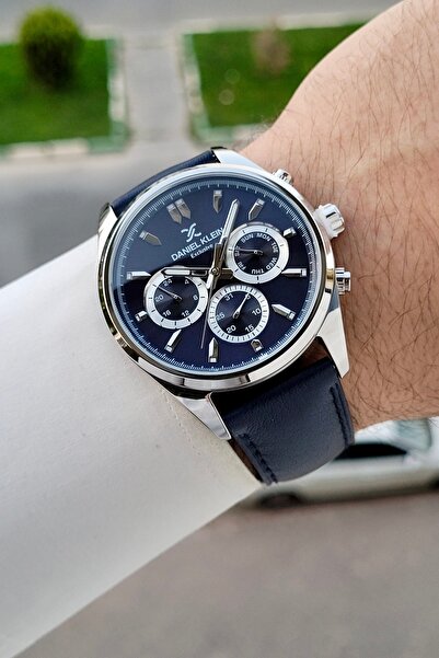 Daniel Klein Kasası Gümüş Kordonu Lacivert Renk 43 Mm İç Göstergeleri Aktif E...