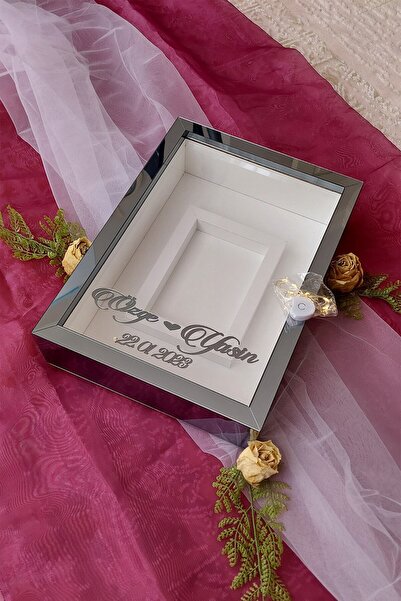 Verda Çerçeve 25x35 Cm Füme Renk Fotoğraf Alanlı Model Tasarım Gül Kutusu Anı...