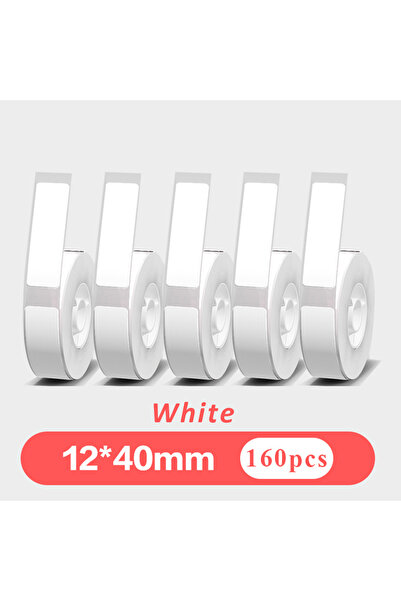 Choice 12x40 White 5 rolls of white portable label paper, self-adhesive therm...