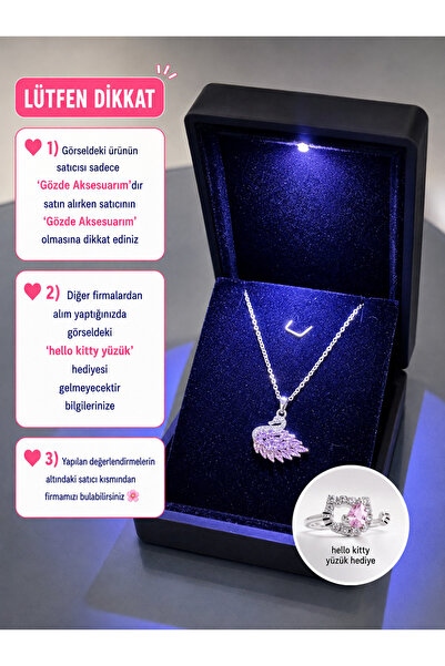 shop IŞIKLI TAKI KUTUSU İLE BİRLİKTE PEMBE KUĞU KOLYE ÇELİK