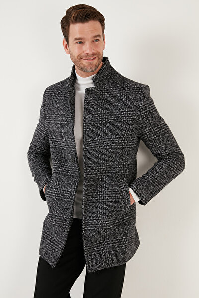 Buratti Slim Fit Tek Yırtmaçlı Düğmeli Astarlı Kaşe Kaban Erkek Kaban 5840110e