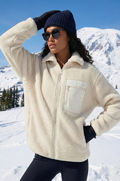 Lela Regular Fit Klasik Yaka Göğüs Cep Detaylı Peluş Hırka Polar POLAR 5866437