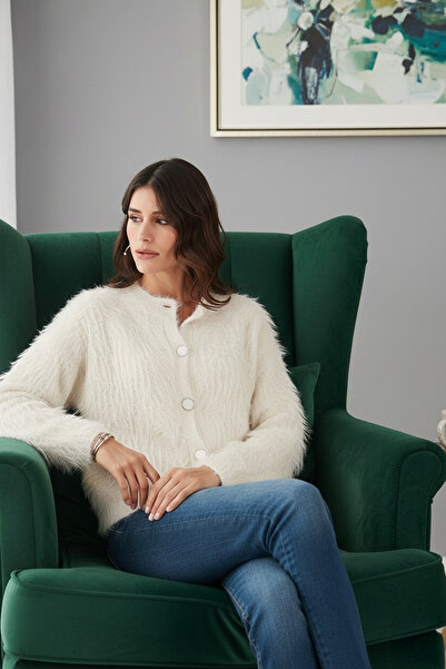 Lela Мек флис кардиган с редовна кройка и яка с копчета CARDIGAN 4617007