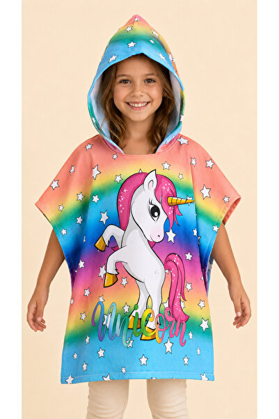 MİLAYS LİFE HOME COLLECTİON Girl's Poncho Cape Beach & Sea Towel