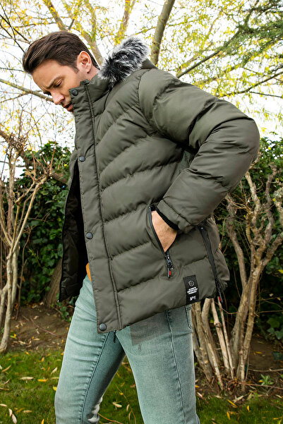 Buratti Slim Fit Faux Fur Plush Lined Removable Hooded Sweater Men's COAT 576...