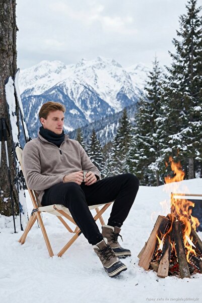 Buratti Slim Fit Mock Neck Cold-Proof Winter Fleece-Lined Fleece Men's Polar ...