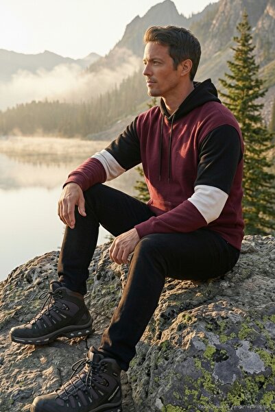 Buratti Cotton Relaxed Fit Hooded Inside Fuzzy Soft Ribbed Sweat Men's Sweat ...