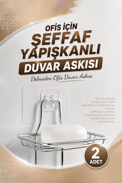 adornazzle Ofis İçin Şeffaf Yapışkanlı Duvar Askısı, Delmeden Ofis Duvar Askı...
