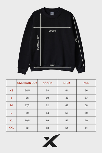 lofux Curved Space-Time Baskılı Solucan Deliği Siyah Bisiklet Yaka Sweatshirt