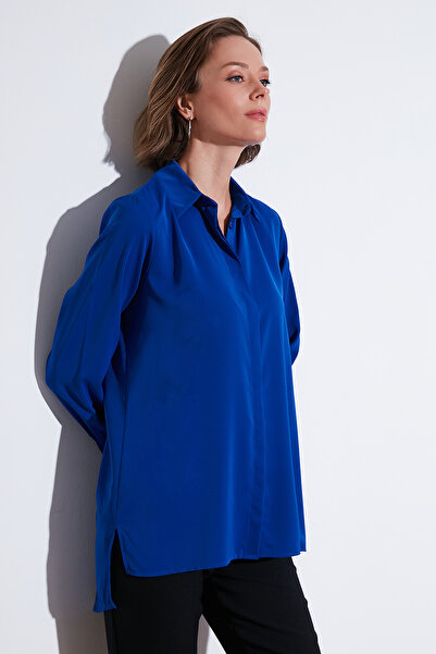Lela Regular Fit Short Front Long Back Plain Shirt Shirt 611Go020