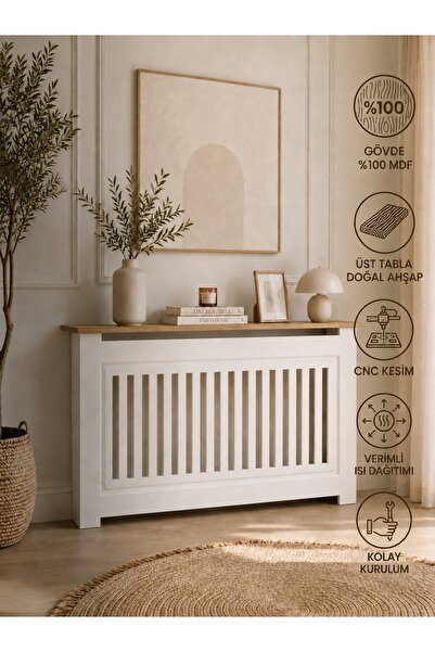 DFN WOOD 18 mm MDF Petek Kapama 130x80x20 cm Beyaz Üstü Kahverengi