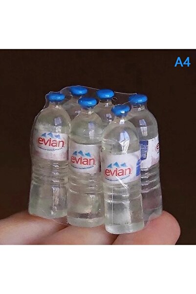 Choice D 6Pcs/Set Mini Simulation Mineral Water Bottle Model Doll House Minia...