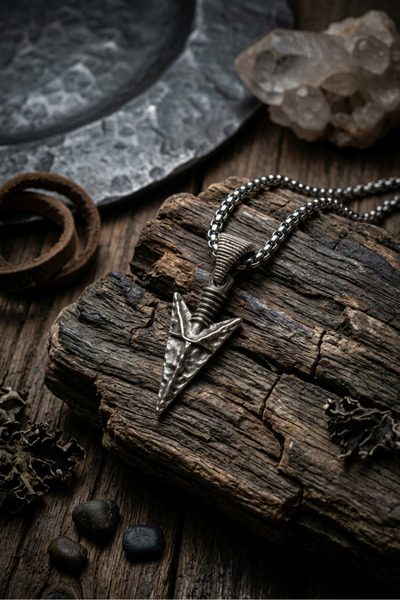 Begondio Warrior Arrowhead Design Gothic Handcrafted Stainless Steel Chain Me...